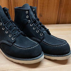 Red Wing Shoes Moc Toe 9.5D Black Roughout 6”